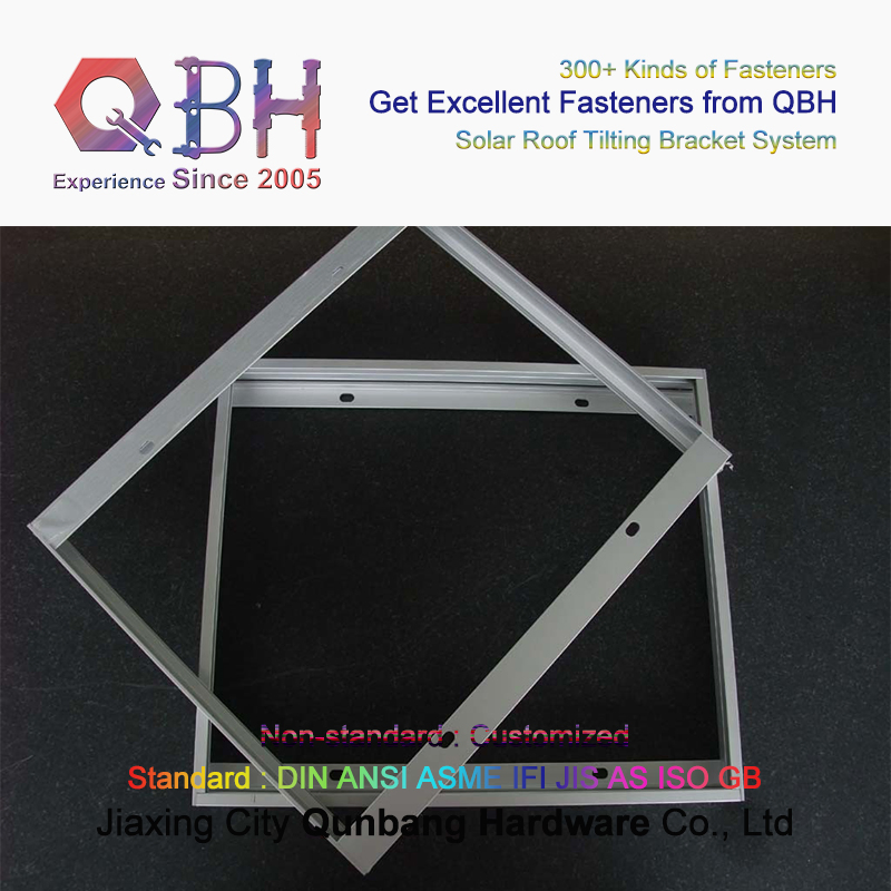 Qbh Customized Photovoltaic PV Energy System Roofing Tilting Mounting Solar Power Panel Aluminum Alloy Extrusion Guid Bracket Supporting Structure for Solar