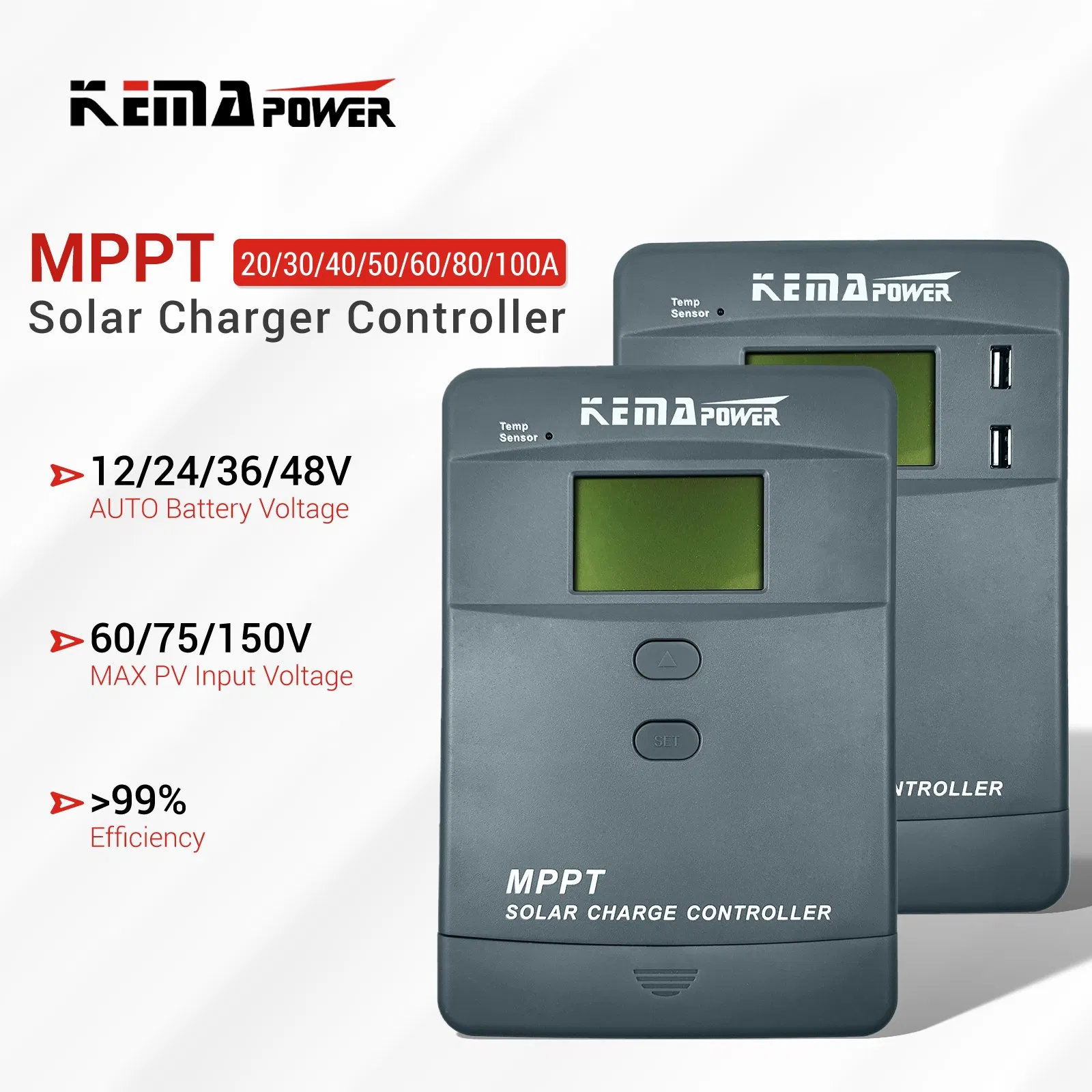 MPPT 20/30/40/50/60/80/100A Charge Controller 12/24/36/48V Auto Solar Regulator MPPT Controller for Solar Panel Lithium Battery