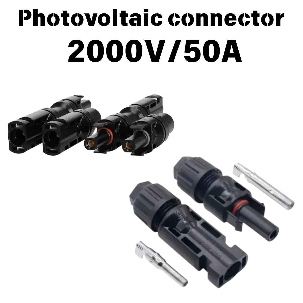 IP67 Waterproof Solar Photovoltaic Panel Connector Mc4 2000V 50A Durable DC Cable Joint