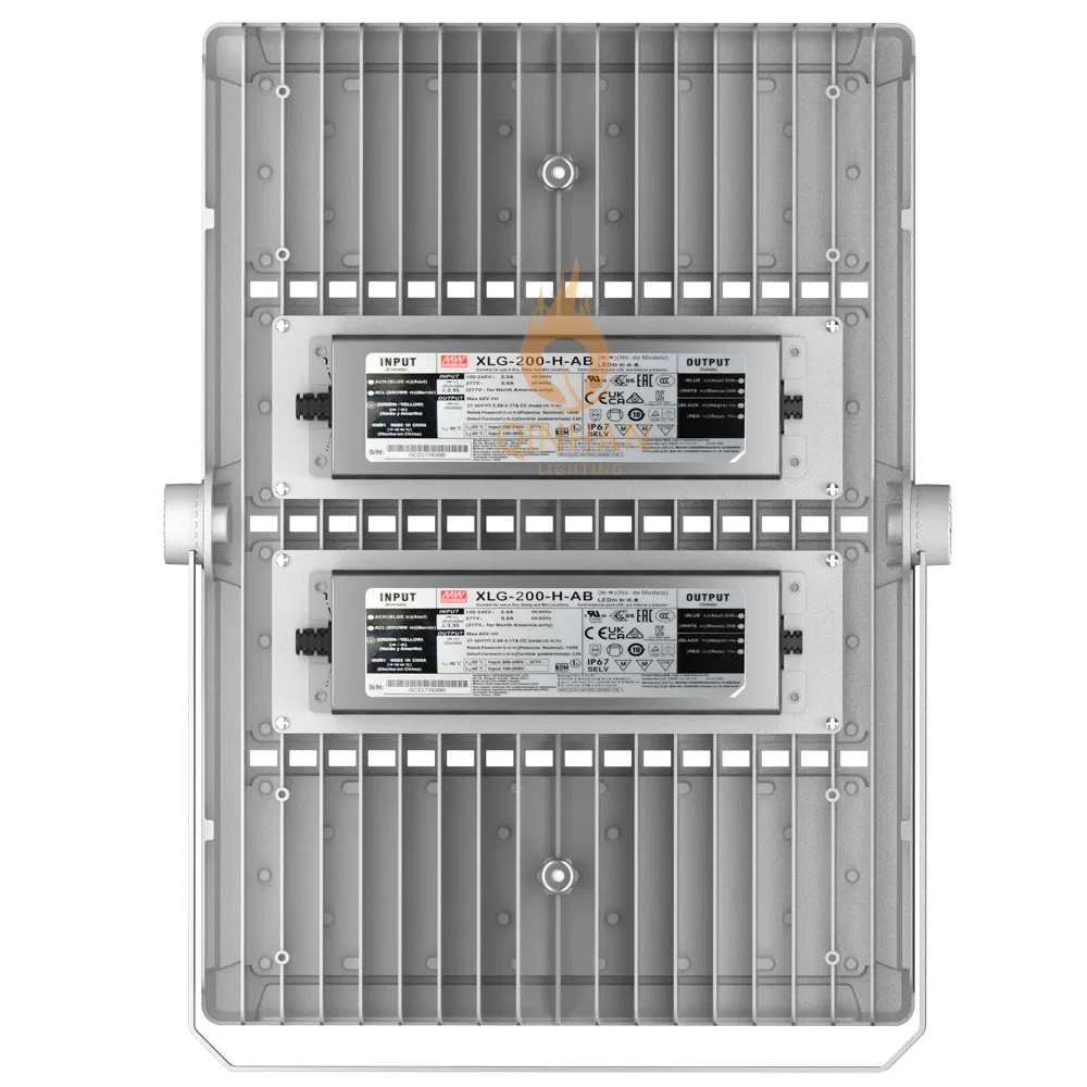 Wide Voltage AC100V 230V 277V 305V 0-10V Dimmable IP65 Outdoor Energy Saving Luminaire 400W Stadium LED Flood Light with Inventronics Driver 7 Years Warranty