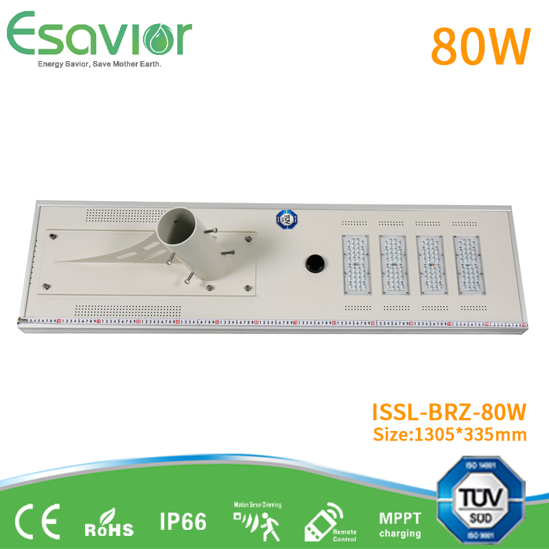 3 Years Warranty Esavior 30W 181lpw All in One Integrated LED Solar Powered Street/Garden Light for 5~6m Poles CE/RoHS/IP67/Ik10