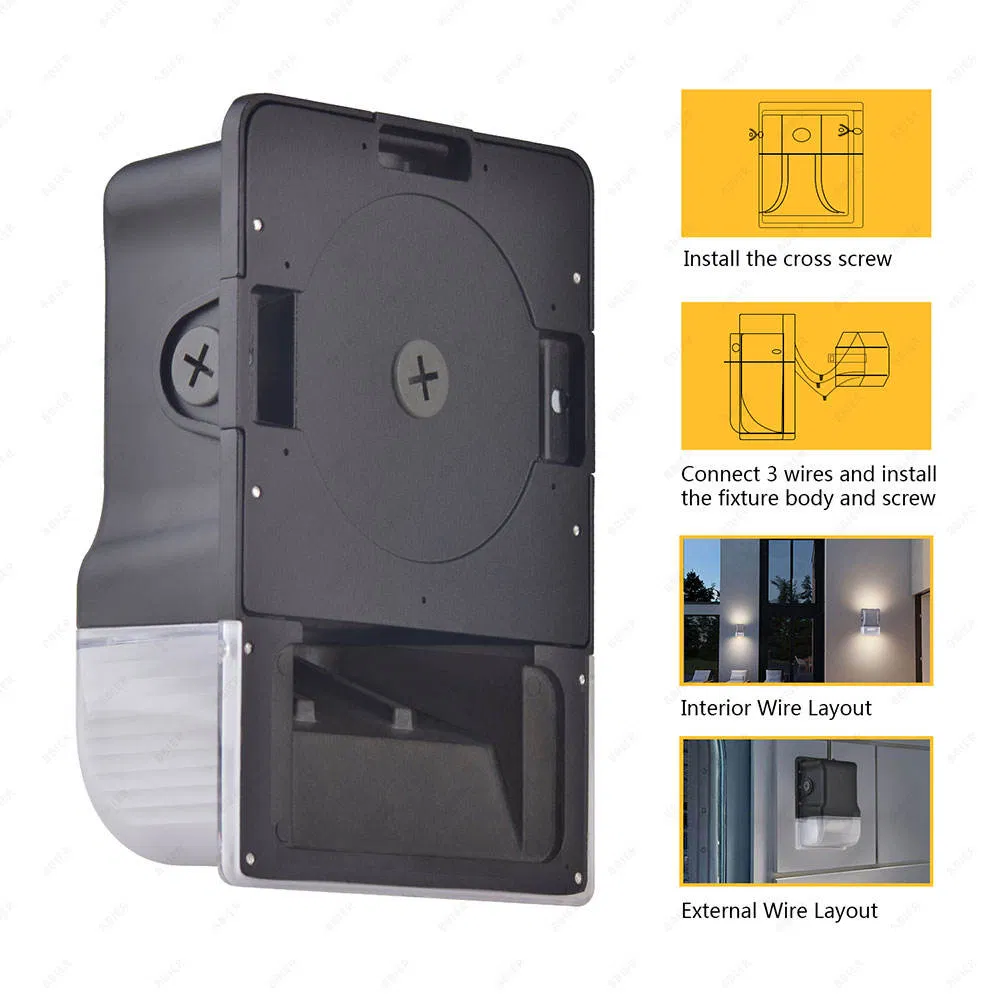 Building Exterior Wall Light Waterproof LED 20W 30W Outdoor Garden &amp; Street Dimmable Aluminum Wall Pack with 5-Year Warranty