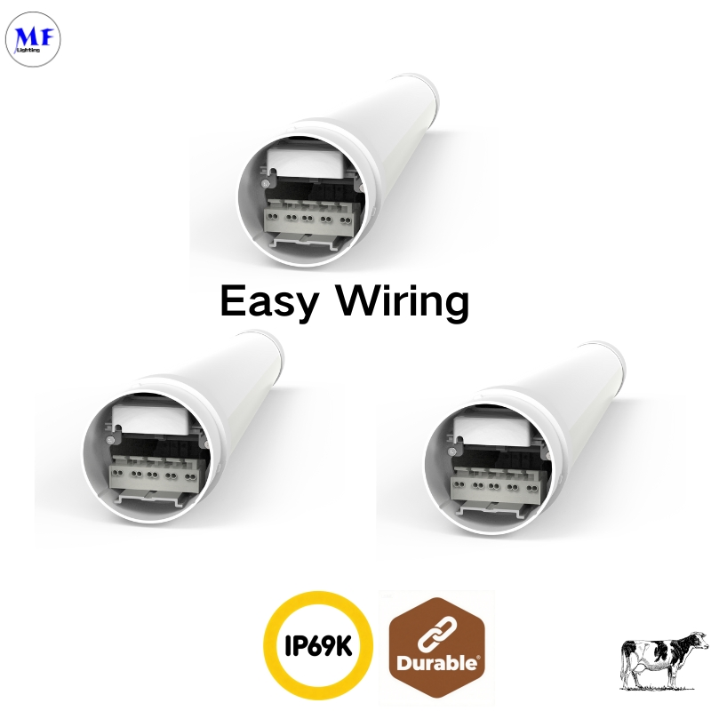 Factory Price IP69K Anti-Ammonia Barn Lamp LED Tri-Proof Light with Emergency for Farm Agricultural Workshop Diary Cow Plant Poultry Houses