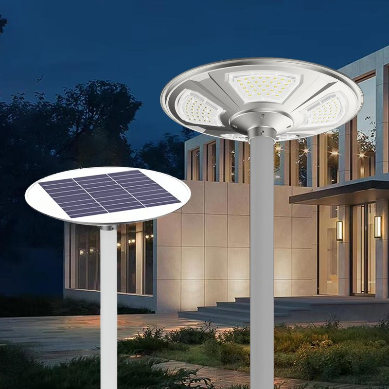 High Lumen IP65 Remote Light Control Sensor UFO Lamp Park All in One LED Solar Garden Lights