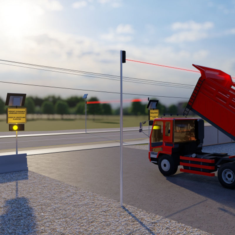 Solar-Powered Vehicle Over Height Warning System for Roadway Safety