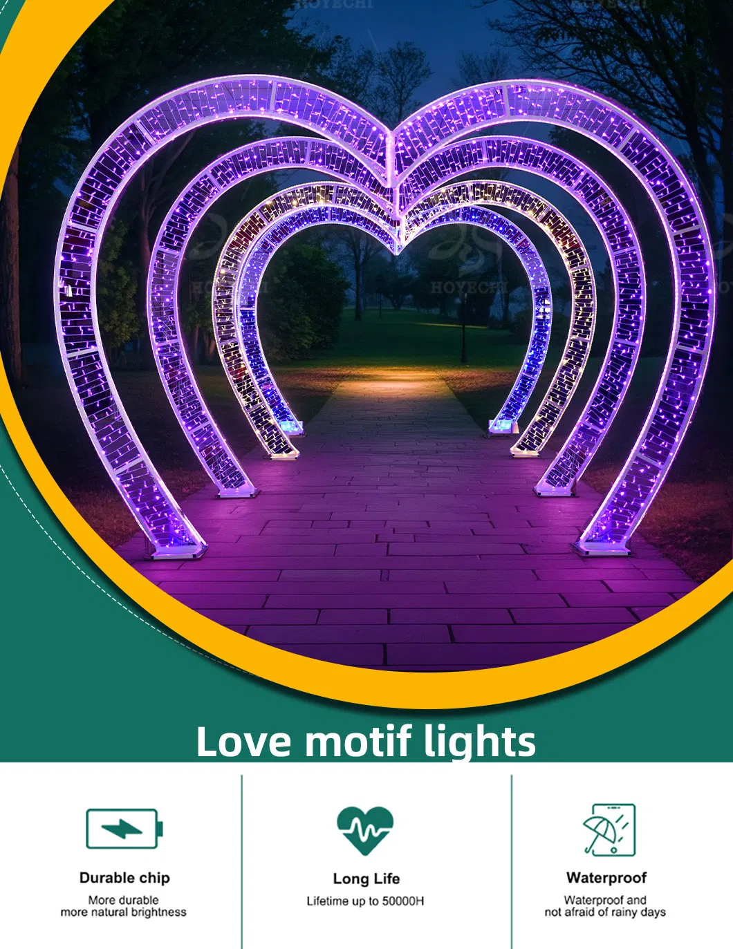 LED Heart Tunnel Arch Light 1