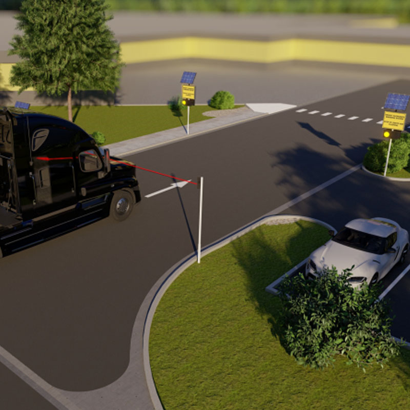 Solar-Powered Vehicle Over Height Warning System for Roadway Safety