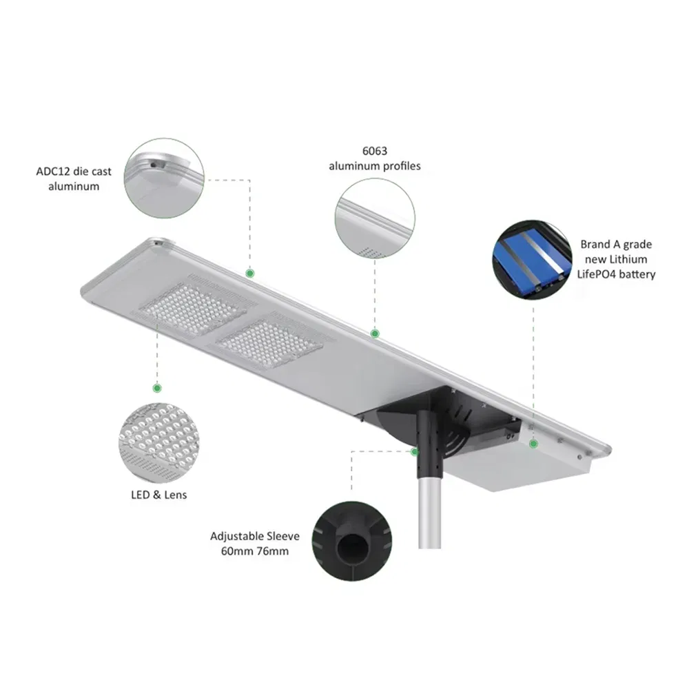 High Quality Durable All in One Integrated Solar LED Street Light for Outdoor Lighting Engineering Projects