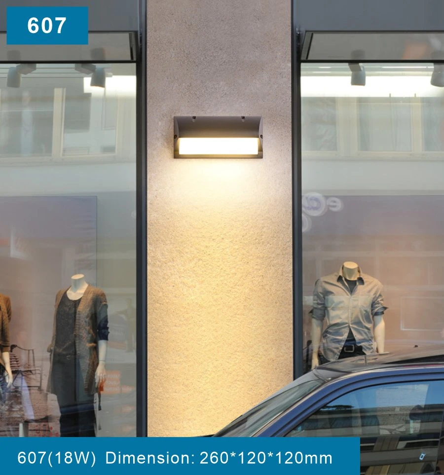 607 18W Motion Sensor External LED Wall Light Wall Pack Light Modern Home Hotel Wall Sconce LED Wall Light for Bedroom Wall for Hotel Home Guest Room Project