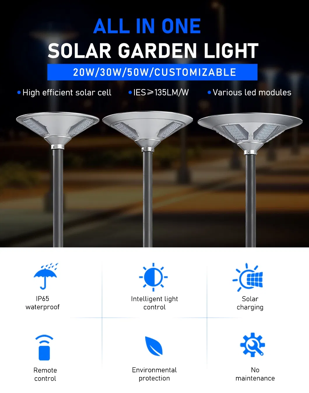 Integrated Solar LED Garden Light