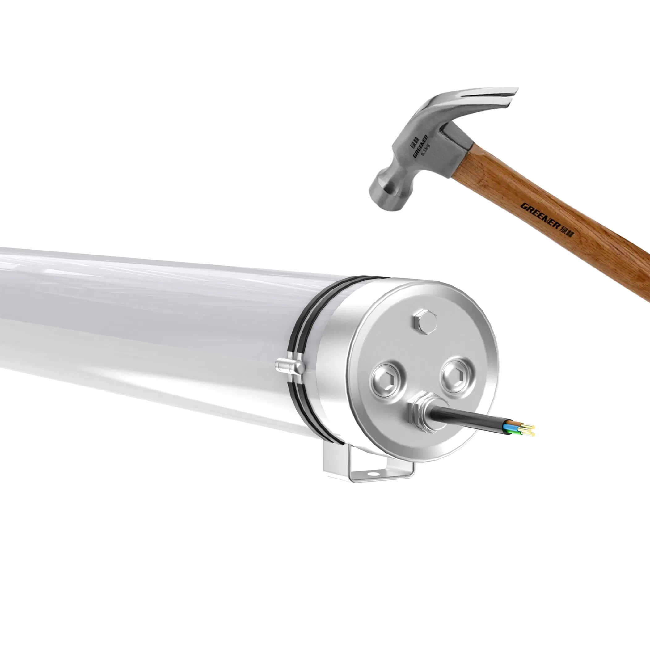 1.2m 40W PC Housing IP67 IP69K Ik10 LED Tubular Tri-Proof Linear Light