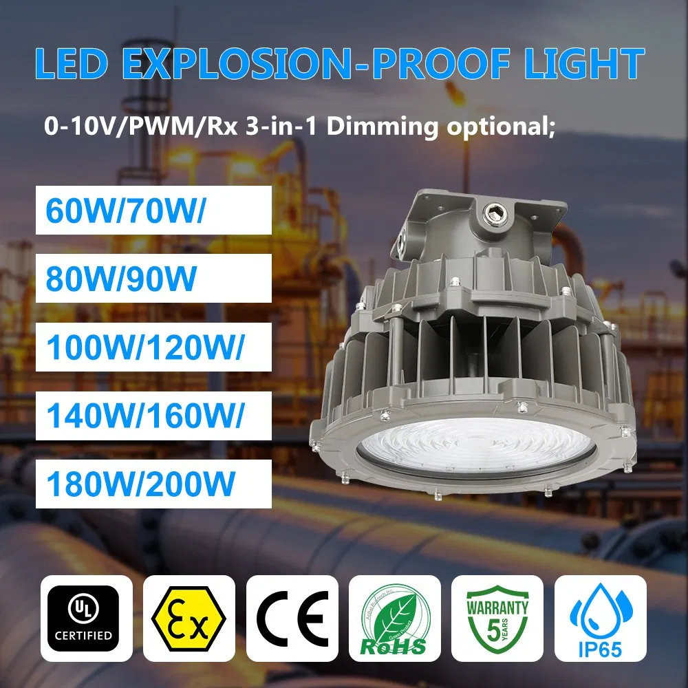 5 Years Warranty UL 20kv Surge Suppression IP65 200W LED Explosion-Proof Light