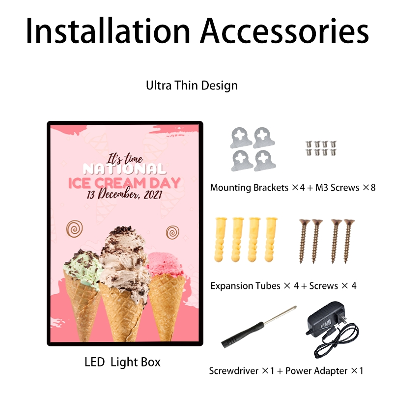 Hot Sale Illuminate Lighting Metal Backlight Light Box Board LED Advertising Billboard Lightbox Profile for Signs