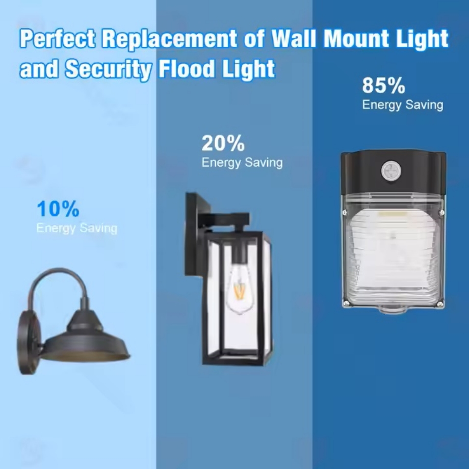 Wall Lights Stock Power Adjustable IP65 Fixture 20W 30W LED Wall Pack Lamps Outdoor LED Wall Lights