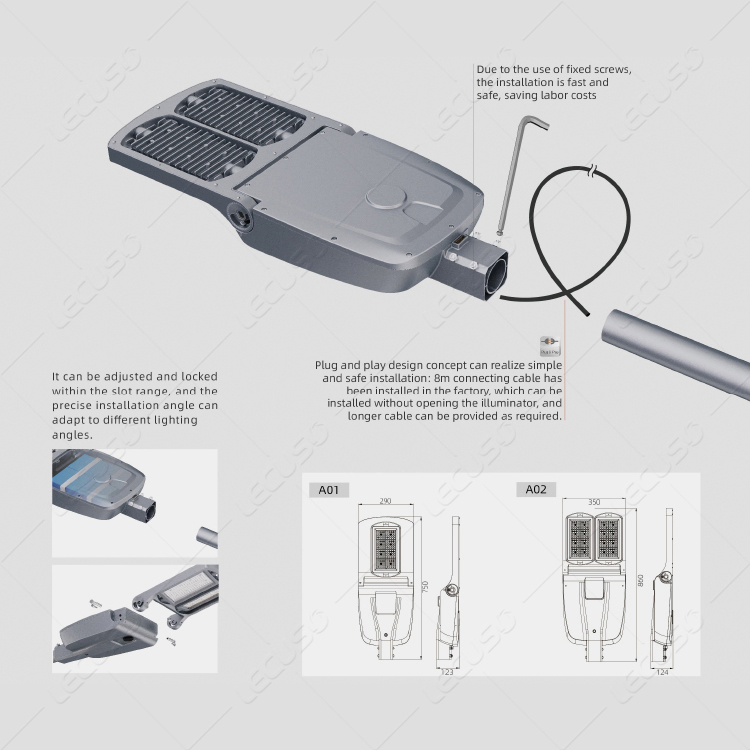 Outdoor Waterproof Integrated All in Two 100W 200W 300W 500W Solar Street Light with Solar Panel for Street