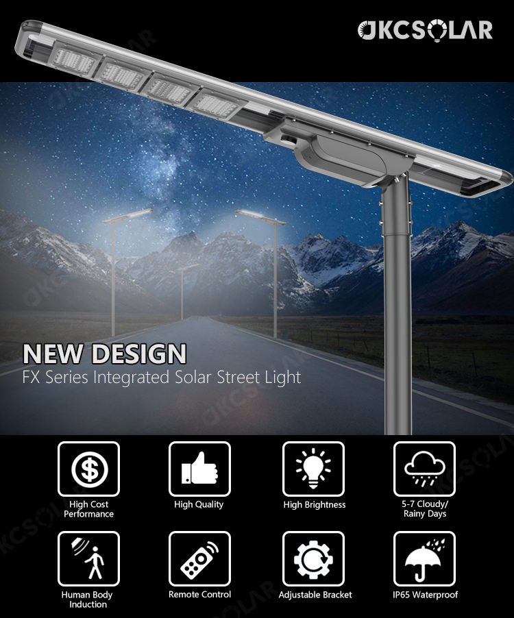 New Patent High Lumens Integrated Solar Street Light Outdoor Lighting