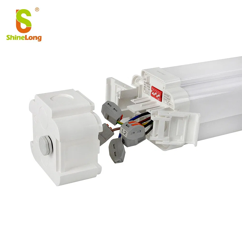 4FT LED Vapor Tight Light, Power and CCT Adjustable Tri-Proof Light, 140lm/W, IP65 Ik10 Waterproof Light