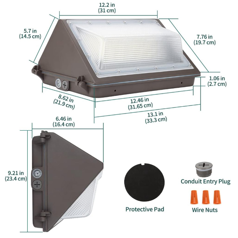 Die Casting Aluminium High Luminous Interior and Exterior LED Wall Pack Light