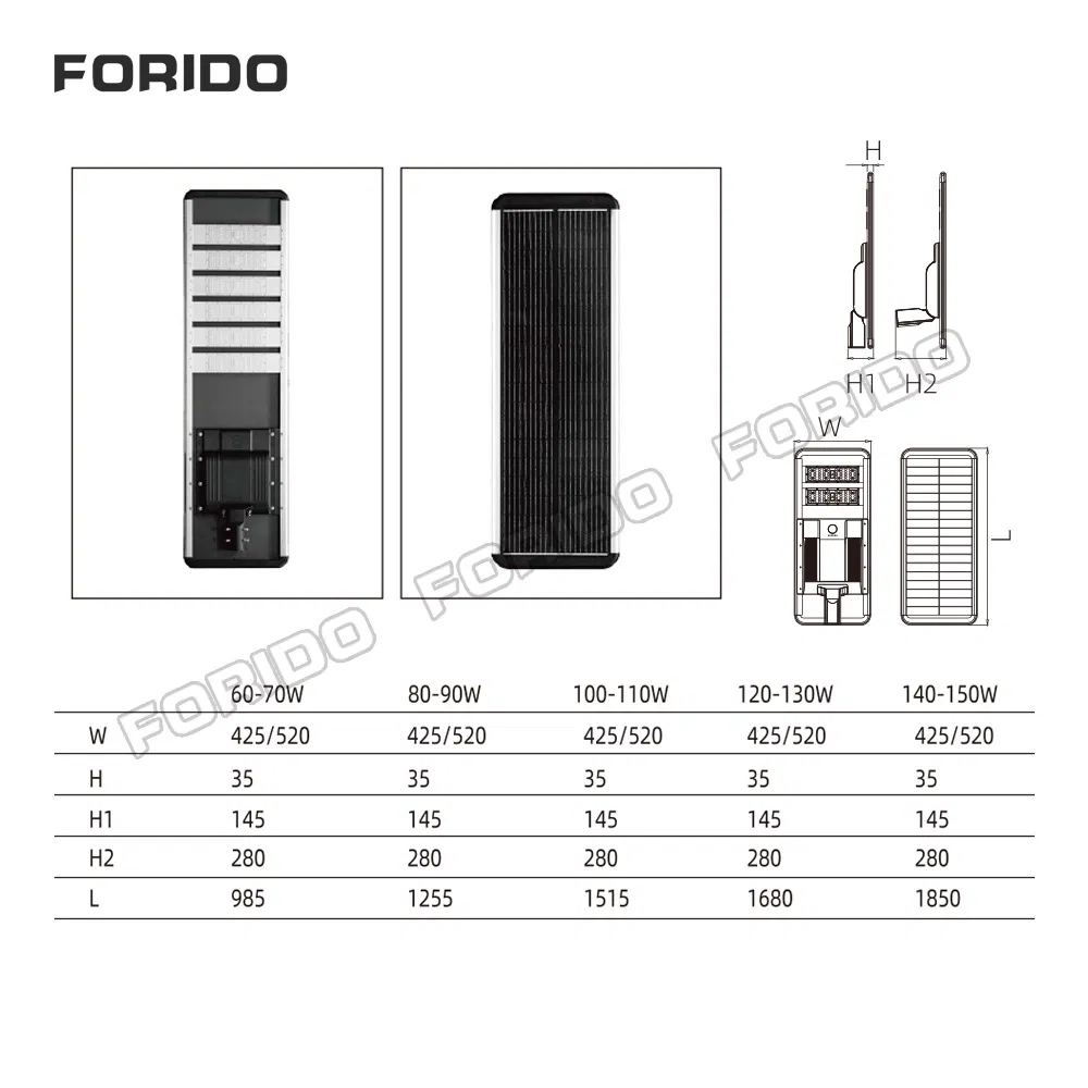 Outdoor All in One Garden Lamp Integrated Solar Power LED Llight Parking Lot Street Light