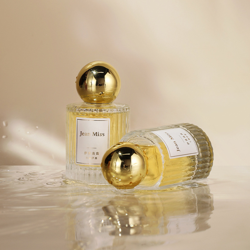 Vertical Stripe Perfume Bottle 30ml 50ml 100ml Thick Base Glass Perfume Bottle with Luxury Cap