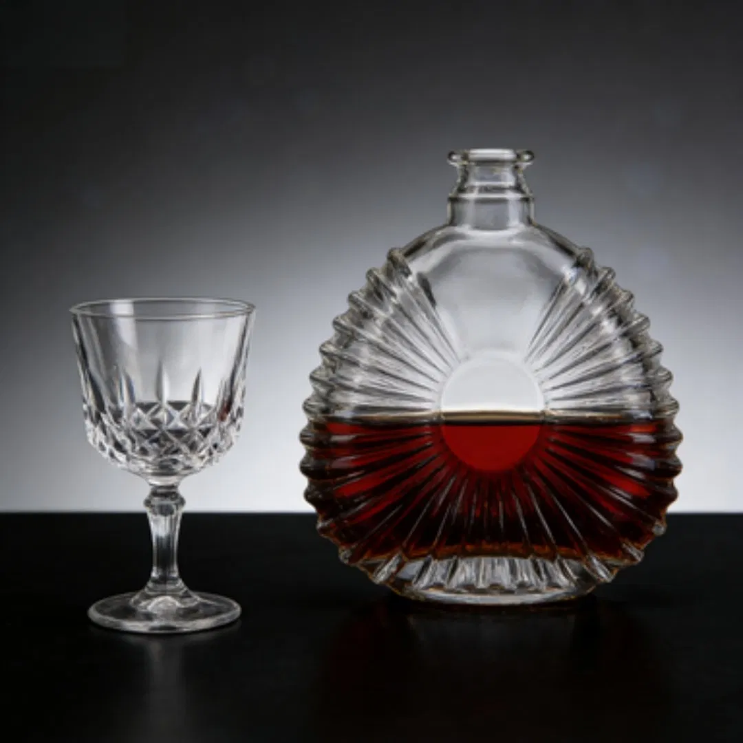 500ml Short Neck Glass Bottle Transparent Glass Whiskey Bottle Vodka Bottle with Cork