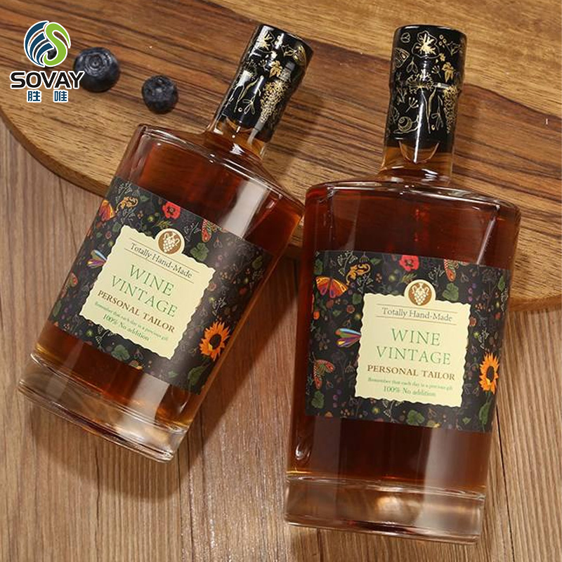 in Stock Custom Shape 100ml 200ml 375ml 500ml 750ml Glass Wholesale Rum Whiskey Liquor Gin Wine Spirit Vodka Bottle Container