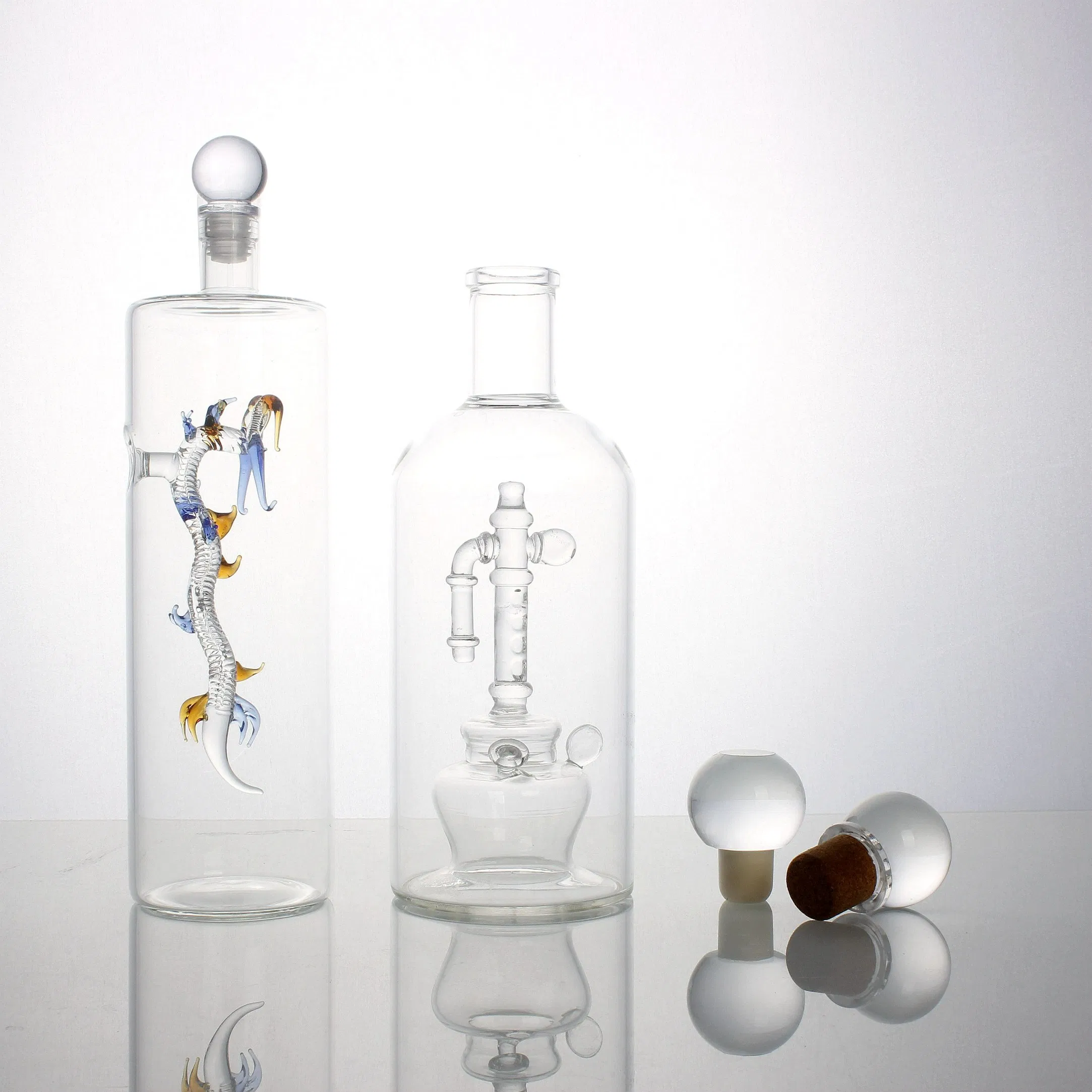 Custom Luxury 10ml 750ml Dragon Tiger Shape Whiskey Vodka Rum Gin Tequila Liquor Extra Flint High Borosilicate Glass Bottle