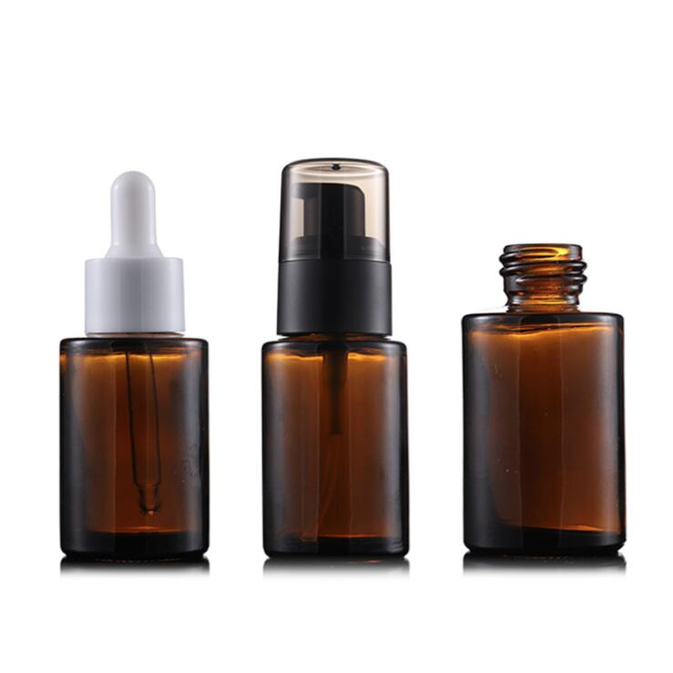 Wholesale 5ml 10ml 15ml 30ml 50ml 100ml Frosted Amber Green Blue Black Essential Oil Dropper Bottle Glass Roll-on Perfume Bottle with Sprayer Pump and Lids