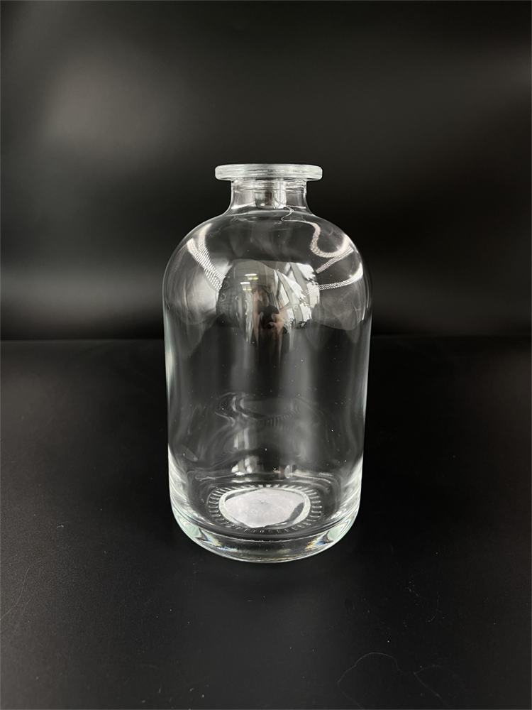 Jingna Clear Short Neck Empty Super Flint Round Galss Spirts Bottle for Brandy Vodka Whisky