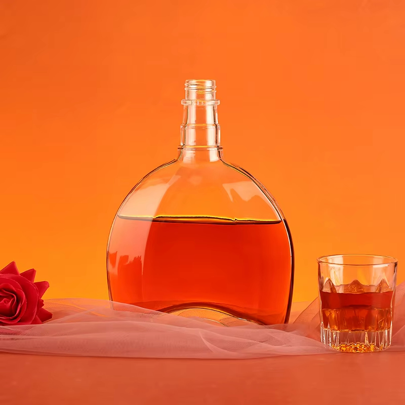 Custom Brandy Bottle Clear Xo Glass Bottle 750ml Liquor Gin Whisky Glass Vodka Spirit Bottle for Liquor