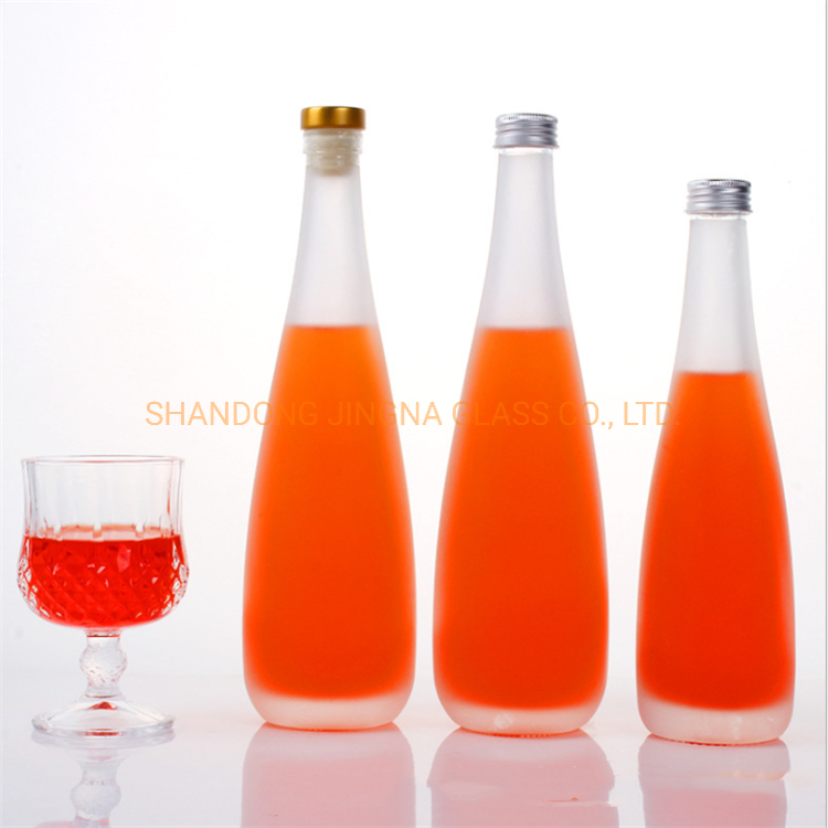 500ml 16oz Square Tall Super Flint Long Neck Glass Bottle for Liquor Spirit Wine with Cork Lid Cap