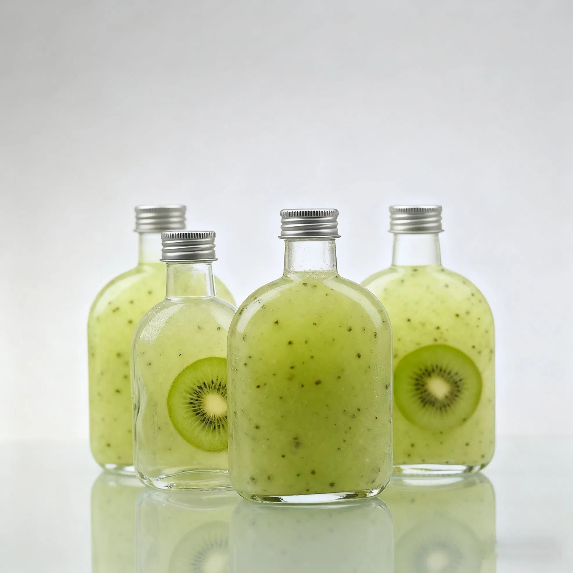 Wholesale Lightweight Flat Empty Vodka Glass Bottle Flask 350ml 200ml Clear Glass Fruit Juice Beverage Bottle