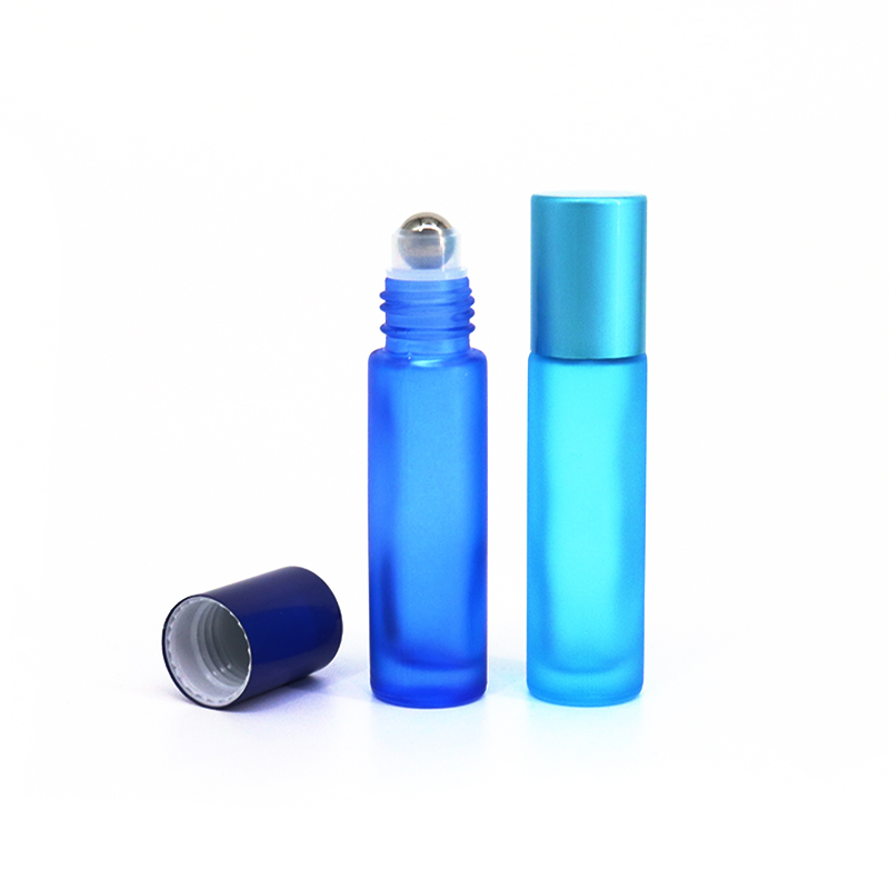 5ml 10ml Matte Glass Roll on Bottle with Stainless Steel Roller Ball Popular Colored Essential Oil Roller Ball Bottles 15ml