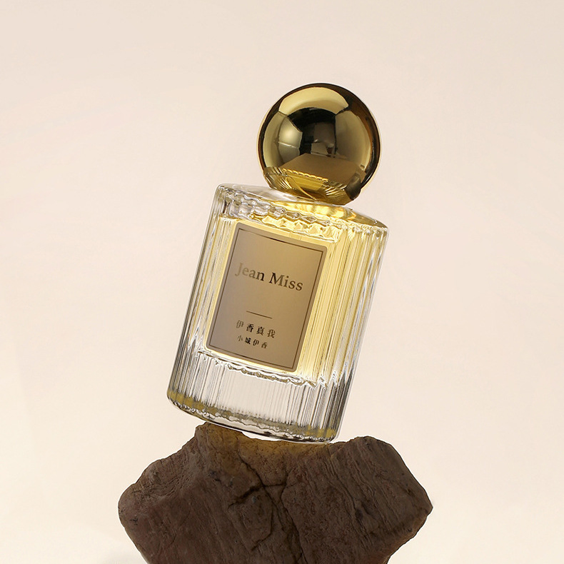 Vertical Stripe Perfume Bottle 30ml 50ml 100ml Thick Base Glass Perfume Bottle with Luxury Cap