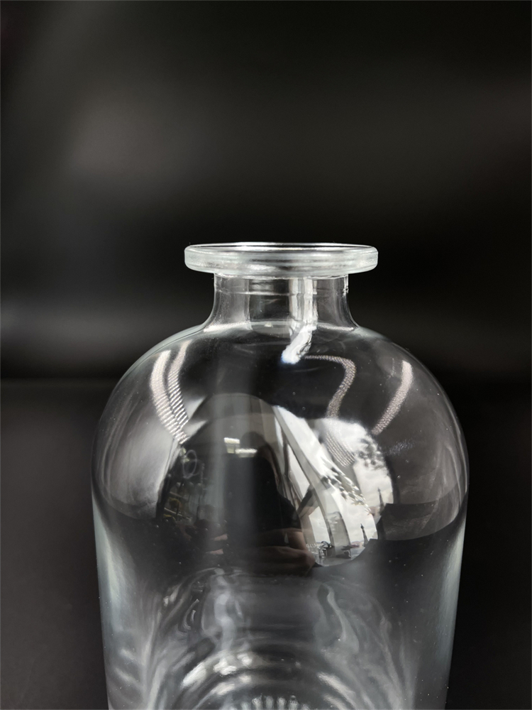 Jingna Clear Short Neck Empty Super Flint Round Galss Spirts Bottle for Brandy Vodka Whisky