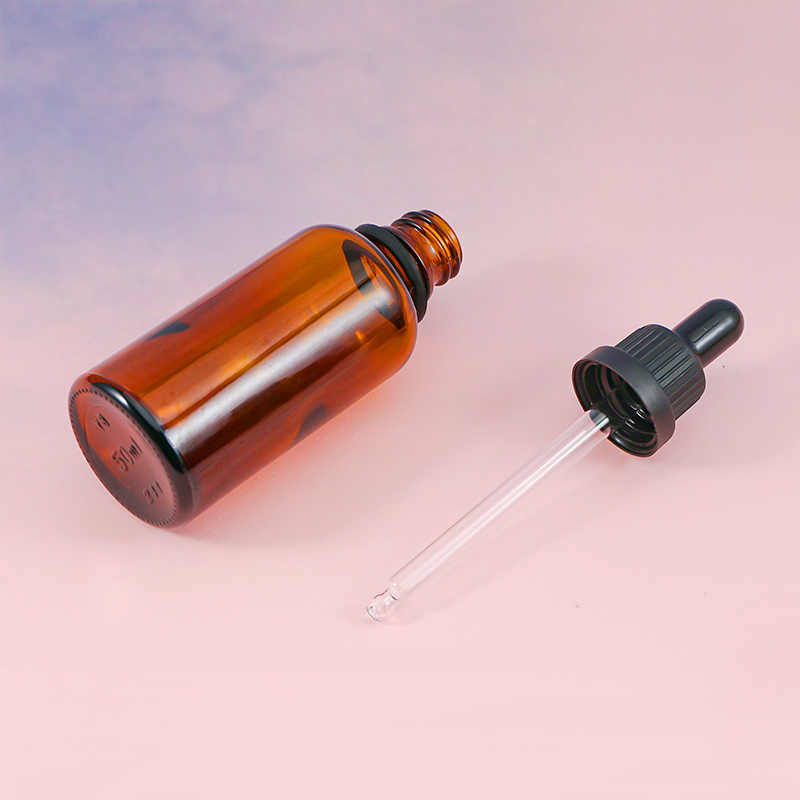 5ml 10ml 15ml 20ml 30ml 50ml 100ml Amber Brown Flint Essential Oil Frosted Drop Cosmetic Matte Serum 18mm Pipette Cap Perfume Fragrance Dropper Glass Bottle