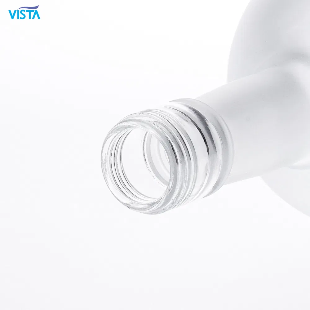 Large Capacity Clear Glass Vodka Bottle with Screw Cap and Frost Finish