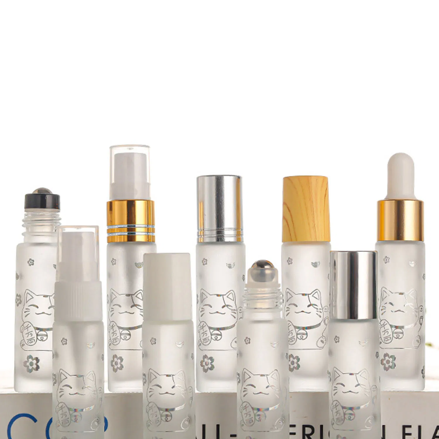 10ml Essential Oil Roller Bottles 10 Ml Empty Roller Bottles for Essential Oils Lip Oil Glass Refillable Oil Container Printed with Patterns