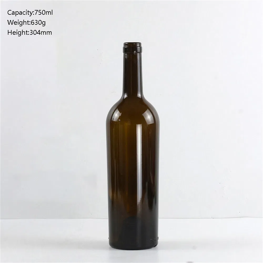750ml Tall Transparent Straight Neck Red Wine Glass Bottle Liquor Bottle