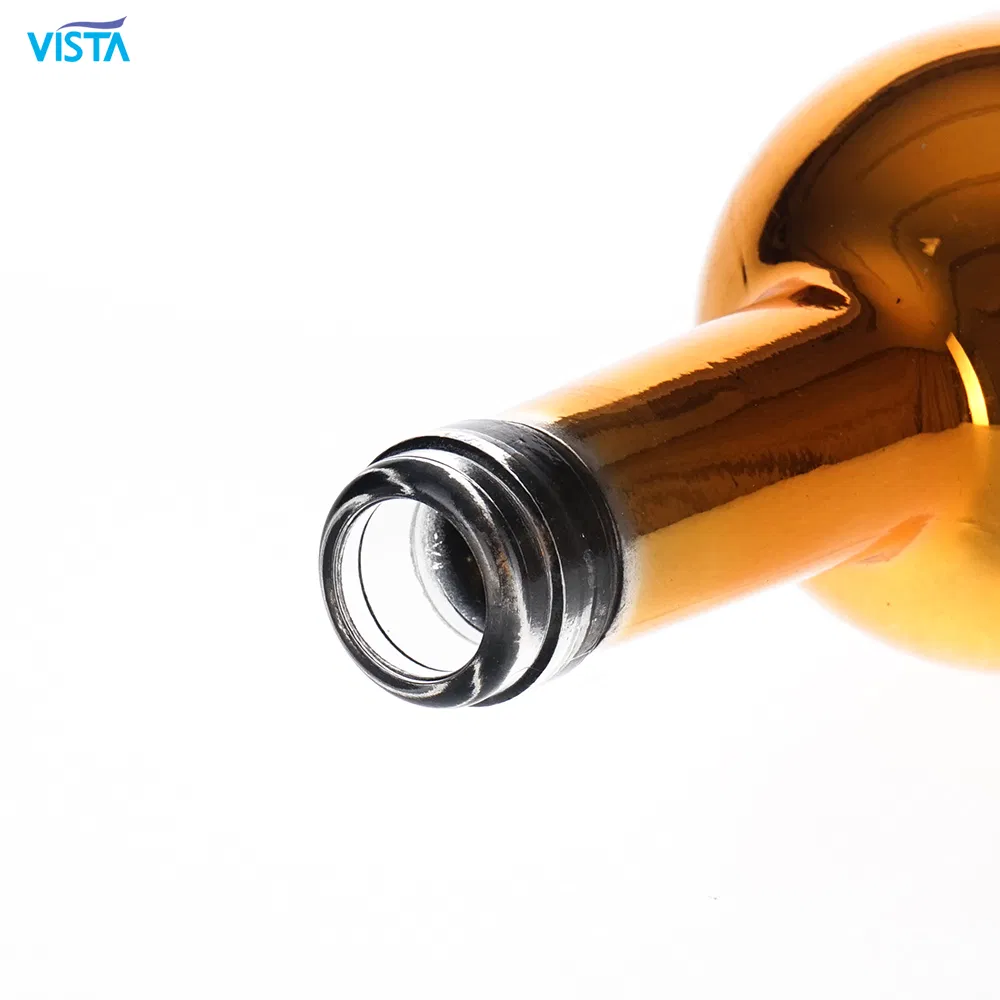750ml Normal Flint Round Glass Bottle for Wine with Cork Finish