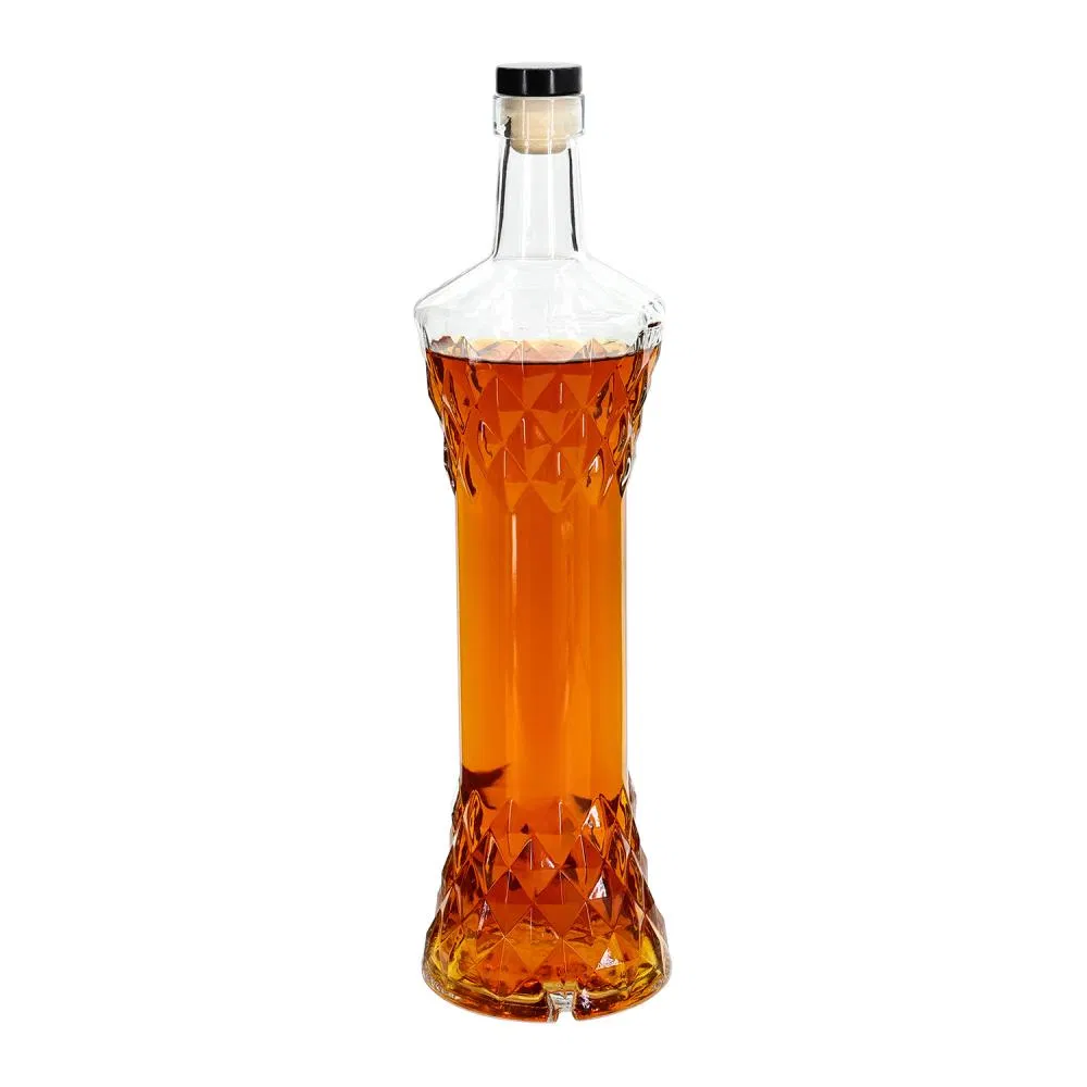 750ml Bespoke Embossed Logo Whisky Spirits Rum Glass Bottle