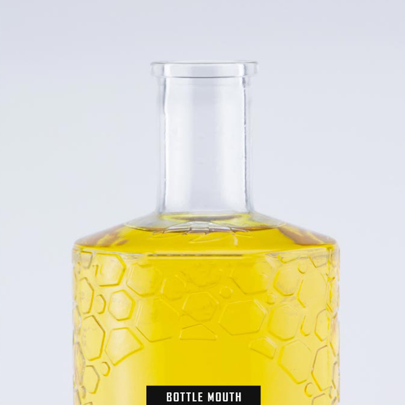 Hot Sell Decal Embossed Clear 50cl 70cl 1000ml Wine Bottles Liquor for Whisky Glass Bottles