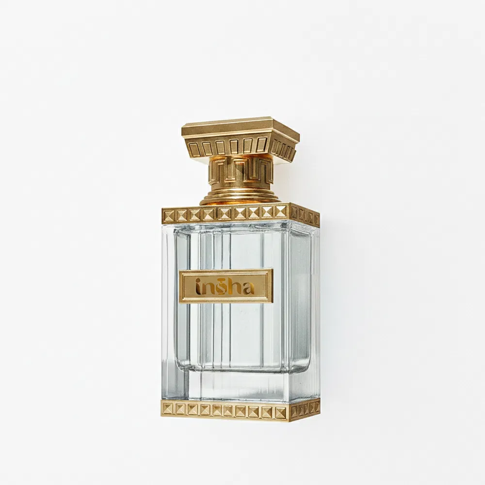 Hot Sale Custom Label 50ml 100ml Empty Luxury Transparent Cosmetic Glass Perfume Bottle with Spray Pump and Metal Cap Box Packaging