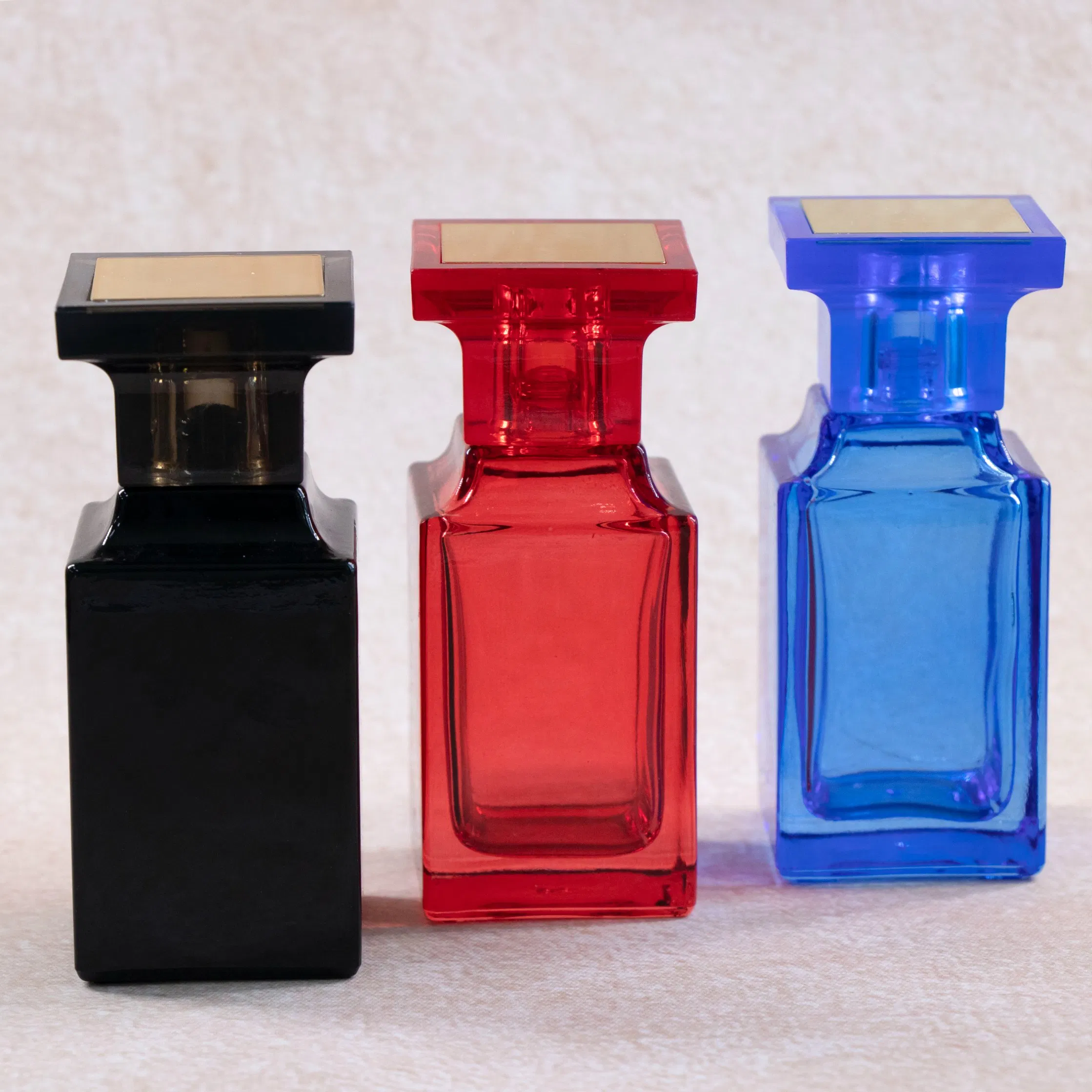 50ml Square Silk Screen Printed Portable Empty Custom Color Perfume Glass Bottle