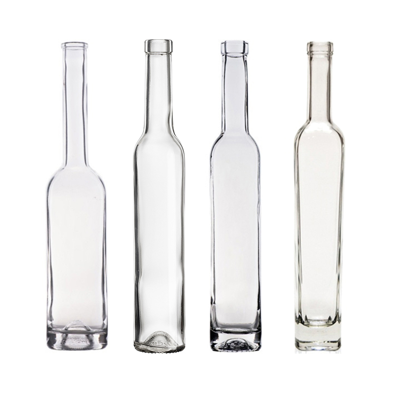 Manufacturer 375ml 500ml Frosted Luxury Round Empty Flint Glass Liquor Ice Wine Dessert Whisky Bottle with Cork Lid