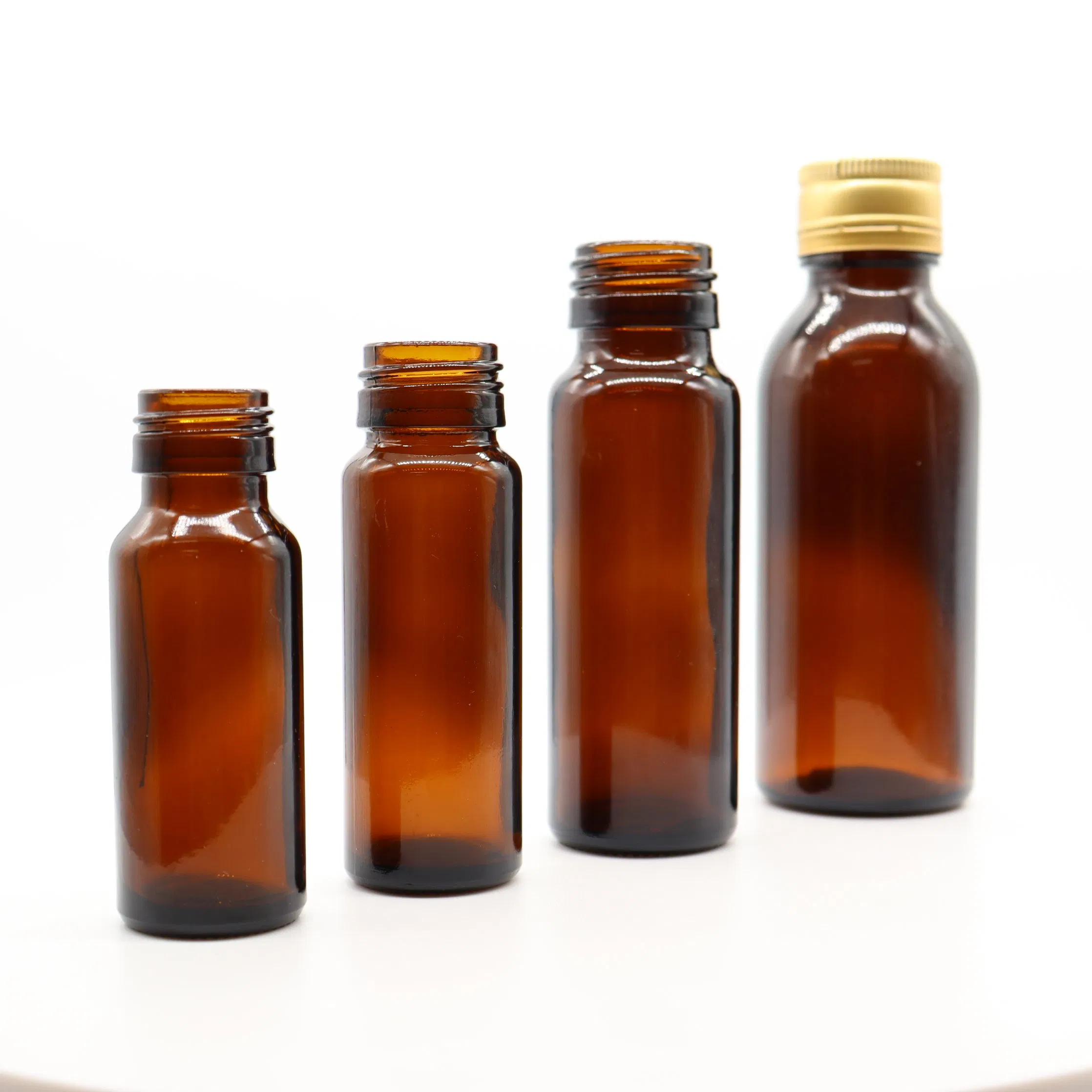 Lightweight Bottle Empty Glass Cough Syrup 30ml 60ml 100ml 125ml 150ml 200ml Oval Liquid Medicine Bottles