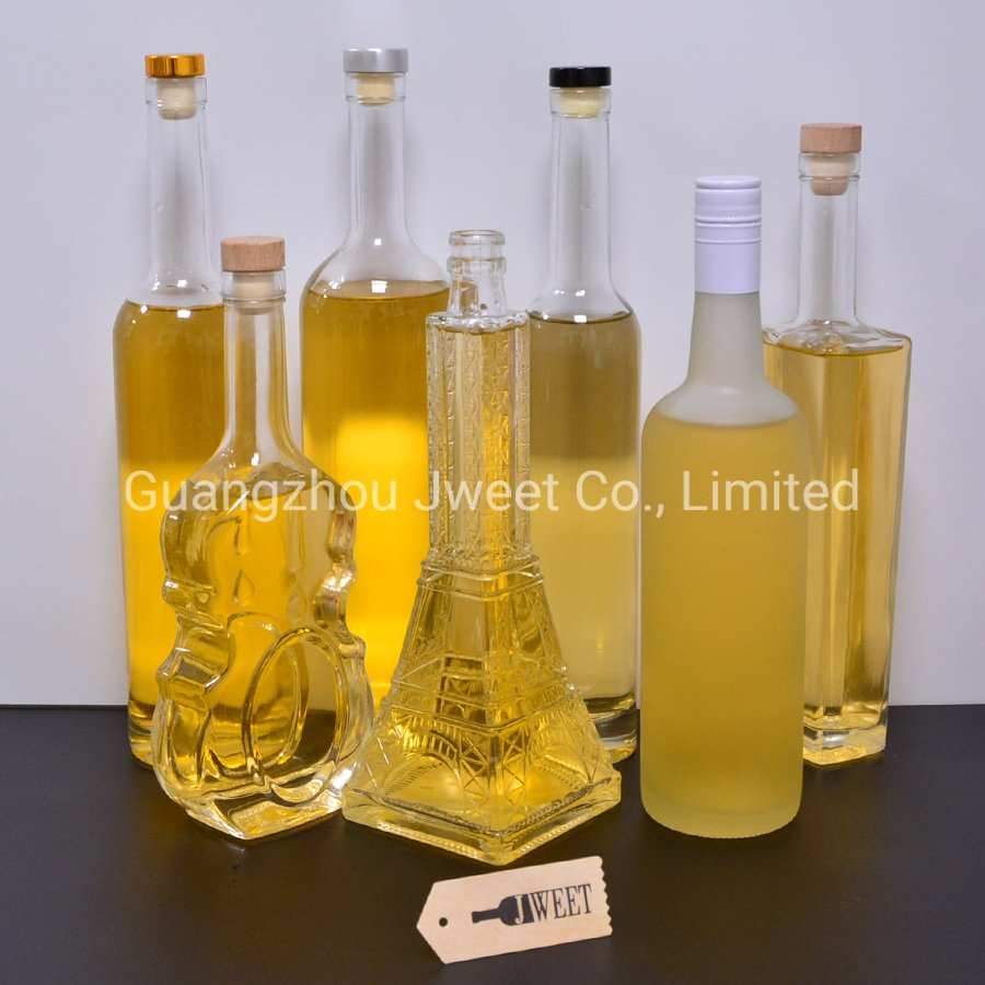 Round Square Flint Glass 50cl 70cl 75cl Spirits Liquor Porcelain Ceramic Bottle