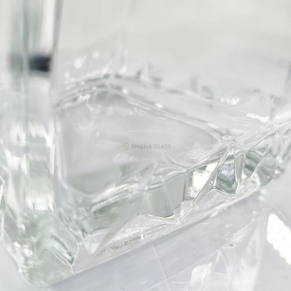 Factory Wholesale Rum Glass Bottle Body Unique Relief Design Printed Logo Label Round Short Neck Wide Mouth Liquor Bottle