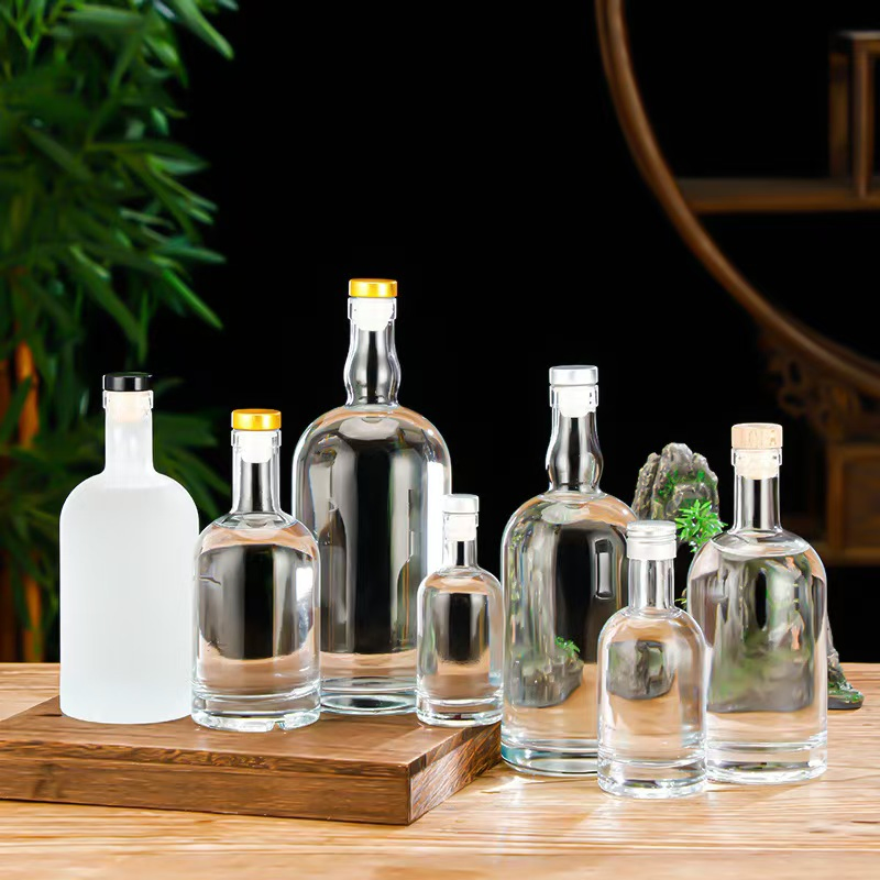 Elegant Nordic Flint Glass Vodka Bottles - Custom Printed 375ml, 500ml, 750ml