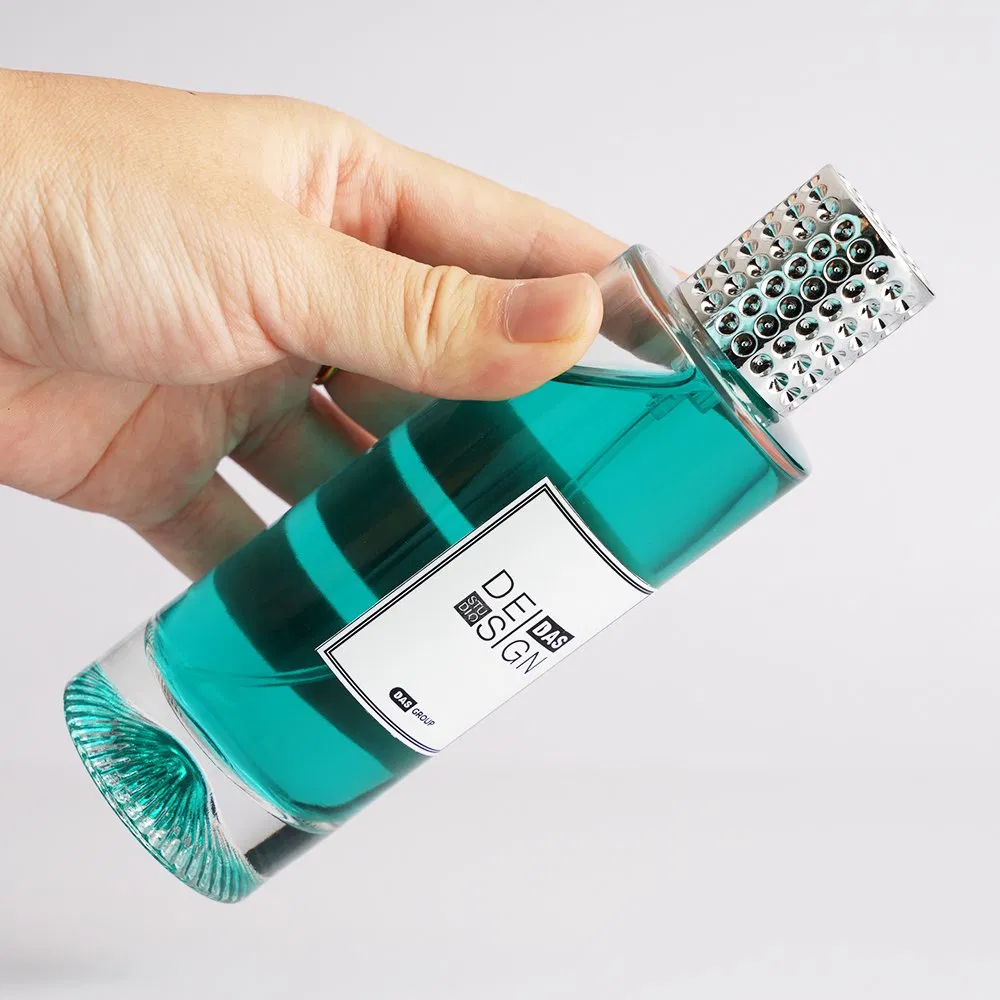 30ml 50ml Round Glass Perfume Bottle Empty with Heavy Fluted Base Custom Logo Clear Thick Bottom Perfume Atomizer